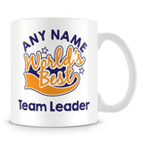 Worlds Best Team Leader Personalised Mug - Orange