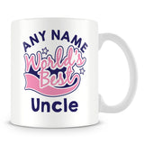 Worlds Best Uncle Personalised Mug - Pink