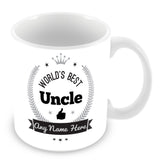 The Worlds Best Uncle Mug - Laurels Design - Silver