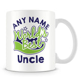 Worlds Best Uncle Personalised Mug - Green