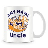 Worlds Best Uncle Personalised Mug - Orange