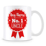 Uncle Mug - Personalised Gift - Rosette Design - Red