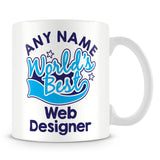 Worlds Best Web Designer Personalised Mug - Blue
