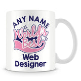 Worlds Best Web Designer Personalised Mug - Pink