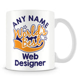 Worlds Best Web Designer Personalised Mug - Orange