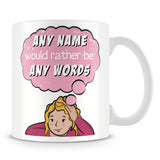 I'd Rather Be Personalised Mug with Name – Pink