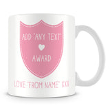 Award Shield Personalised Mug – Pink