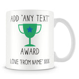 Award Trophy Personalised Mug – Green