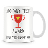 Award Trophy Personalised Mug – Red
