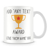 Award Trophy Personalised Mug – Yellow