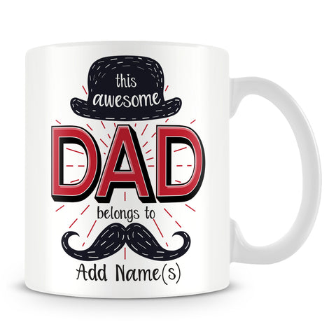 Awesome Dad Mug- Personalise with Name(s)