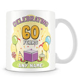 Birthday Celebration Mug with Age and Name Yellow