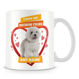 I Love My Bichon Frise Dog Personalised Mug - Orange