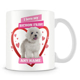 I Love My Bichon Frise Dog Personalised Mug - Pink