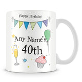 Birthday Party Personalised Mug – Blue