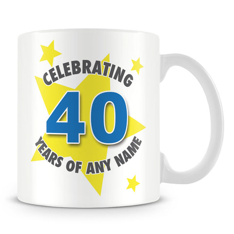 Star Personalised Birthday Mug – Blue
