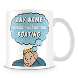 I'd Rather Be Boating Customised Mug - Blue