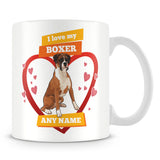 I Love My Boxer Dog Personalised Mug - Orange