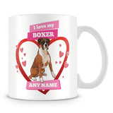 I Love My Boxer Dog Personalised Mug - Pink
