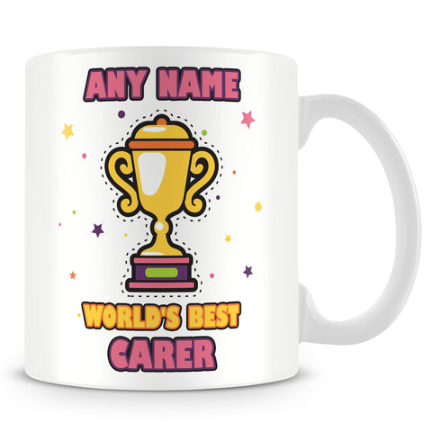 Carer Mug - Worlds Best Trophy