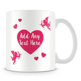 Cherubs Personalised Mug with love hearts – Pink 2