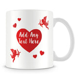 Cherubs Personalised Mug with love hearts – Red