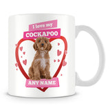 I Love My Cockapoo Dog Personalised Mug - Pink