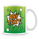 Comic Style Personalised Mug – Green