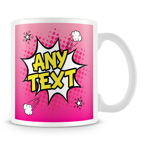 Comic Style Personalised Mug – Pink