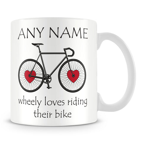 Personalised Cycling Mug – Wheely Loves Riding Bike