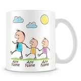 Family Personalised Mug – Dad with 2 Kids