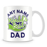 Worlds Best Dad Personalised Mug - Green