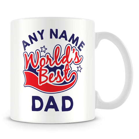 Worlds Best Dad Personalised Mug - Red