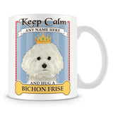 Keep Calm and Hug a Bichon Frise Mug - Blue