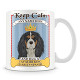 Keep Calm and Hug a Cavalier King Charles Spaniel Mug - Blue