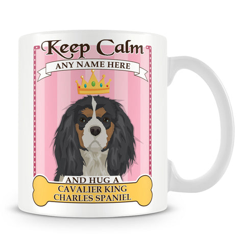 Keep Calm and Hug a Cavalier King Charles Spaniel Mug - Pink