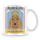 Keep Calm and Hug a Cocker Spaniel Mug - Blue