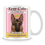 Keep Calm and Hug a German Shepherd Mug - Pink