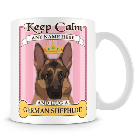 Keep Calm and Hug a German Shepherd Mug - Pink