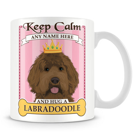 Keep Calm and Hug a Labradoodle Mug - Pink