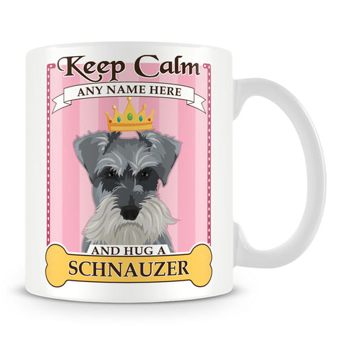 Keep Calm and Hug a Schnauzer Mug - Pink