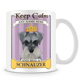 Keep Calm and Hug a Schnauzer Mug - Purple