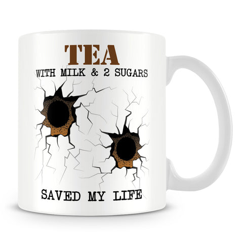 Personalised Drink Mug with Bullet Holes Design