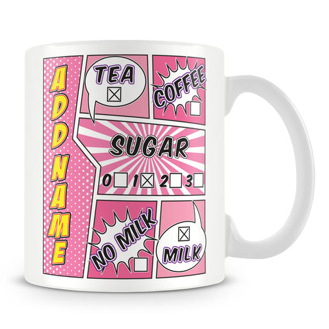 Mug with Drink Options - Comic Design
