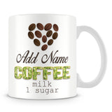 Personalised Coffee Mug with Name - Green