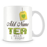 Personalised Tea Mug with Name - Green