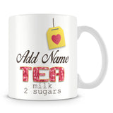 Personalised Tea Mug with Name - Red