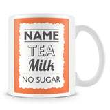 Personalised Mug with Name and Drink – Orange