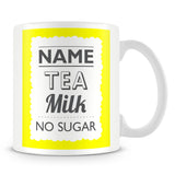 Personalised Mug with Name and Drink – Yellow