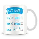 Personalised Mug with Drink Tick Boxes